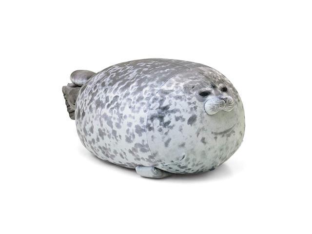 Rainlin Chubby Blob Seal Pillow Stuffed Cotton Plush Animal Toy Cute Ocean Pillow (A-Gray Small(130 in))