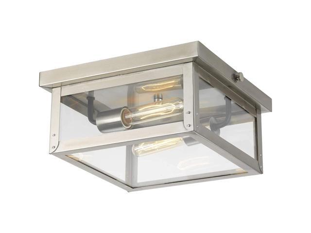 Progress Lighting P550007-135 Union Square Two-Light Flush Mount Stainless Steel
