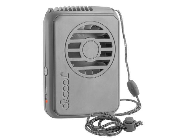 O2COOL Rechargeable Necklace Fan - Portable Hanging Neck Fan with Adjustable Lanyard - 3 Speed Vertical Air Flow - Micro USB Charging Cable