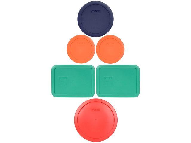 Pyrex (1) 7402-PC 6/7 Cup Red (2) 7210-PC 3 Cup Light Green (1) 7201-PC 4 Cup Blue (2) 7200-PC 2 Cup Orange Food Storage Lids
