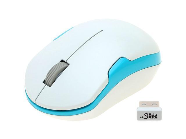 ShhhMouse Wireless Silent Noiseless Clickless Mobile Optical Mouse with USB Receiver and Batteries Included Portable and Compact For Notebook