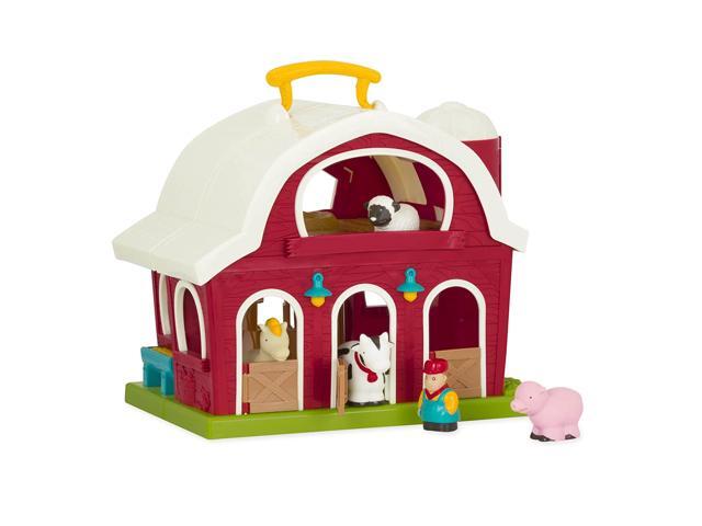 Battat - Big Red Barn - Animal Farm Playset for Toddlers 18M+ (6Piece) Dark Red 135' Large x 9' W x 12' H