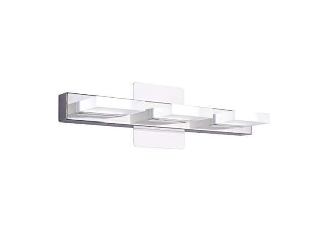 mirrea 18in Modern LED Vanity Light in 3 Lights Stainless Steel and Acrylic 16w Cold White 5000K