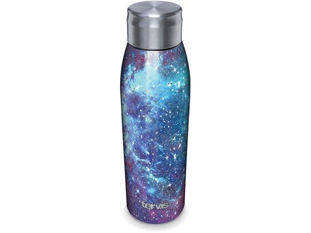 Tervis Purple Galaxy Insulated 18/8 Stainless Steel Slim Bottle with Silver Lid 17 oz