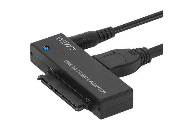 WEme USB 30 to SATA Converter Adapter for 25 35 Inch Hard Drive Disk SSD HDD Power Adapter and USB 30 Cable Included
