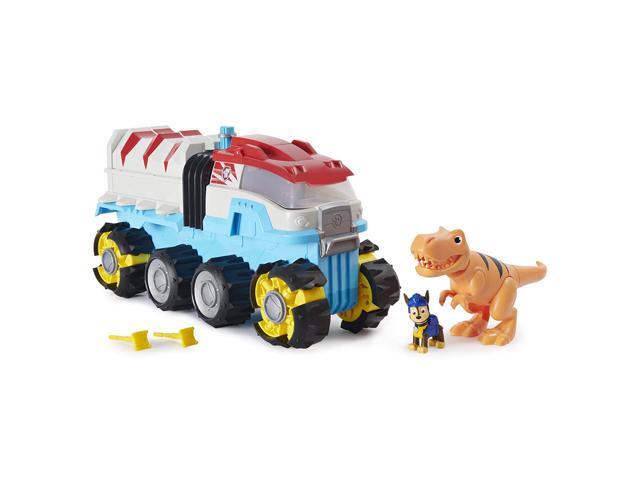 Paw Patrol Dino Rescue Dino Patroller Motorized Team Vehicle with Exclusive Chase and T Rex Figures