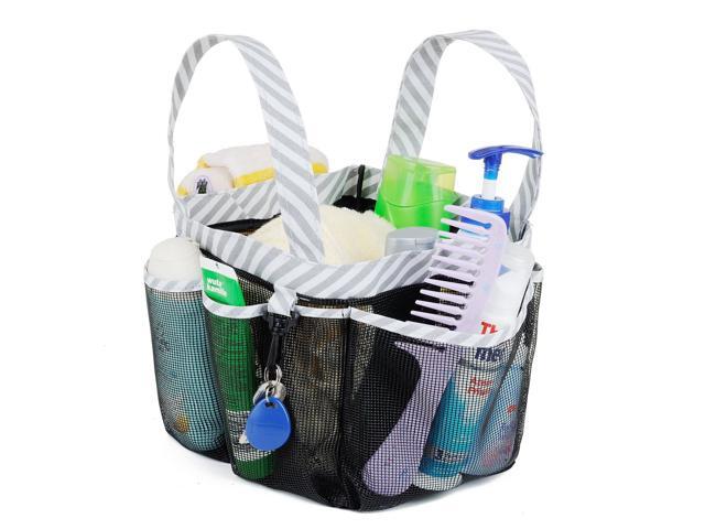 Haundry Mesh Shower Caddy Tote Large College Dorm Bathroom Caddy Organizer with Key Hook and 2 Oxford Handles8 Basket Pockets for Camp Gym