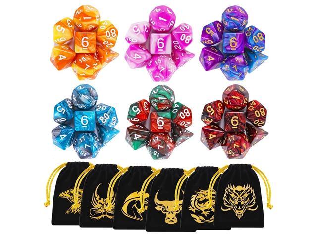 DND Dice 42 Pieces Polyhedral Dice Color Polyhedral Dice Complete with for Dungeon and Dragons MTG RPG DND D20 D12 D10 D8 D4