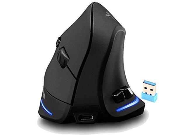 ZEERKEER Vertical Mouse Wireless USB Rechargeable Ergonomic Mouse 1000/1600 /2400 DPI 6 Buttons Customize Mouse with Software for Laptop