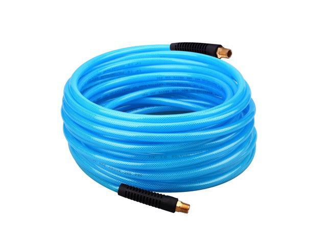 WYNNsky Reinforced Polyurethane (PU) Air Hose 50 Feet x 1/4 Inch 300 PSI PU Air Compressor Hose With 1/4' MNPT Brass Endings
