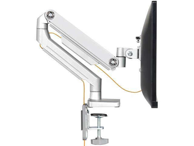 EleTab Single Monitor Desk Mount - Height Adjustable Single Monitor Stand Articulating Full Motion Swivel VESA Arm Fits for Computer Screen 17 to