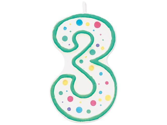 Wilton W91-03 Numeral Candle 3-Inch by 15-Inch No 3 Green 1-Pack
