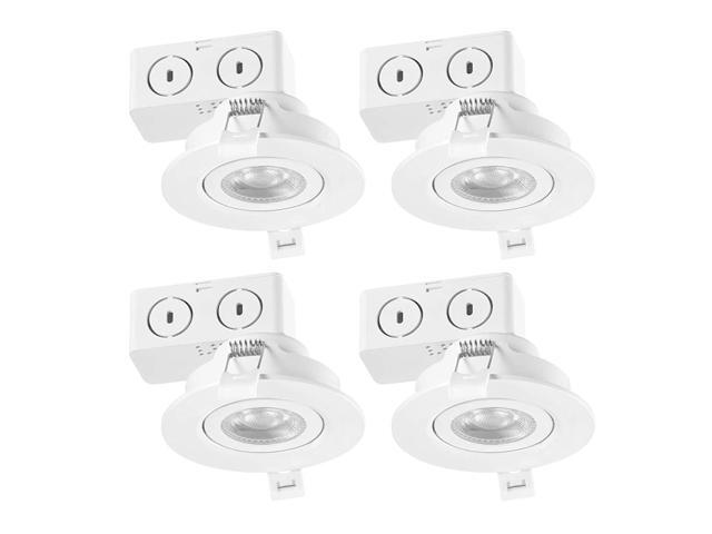 Globe Electric Classic Series 91336 3' LED Integrated Swivel Round Trim Recessed Lighting Kit 4-Pack 5 Watts Energy Star CEC Title 24 Compliant