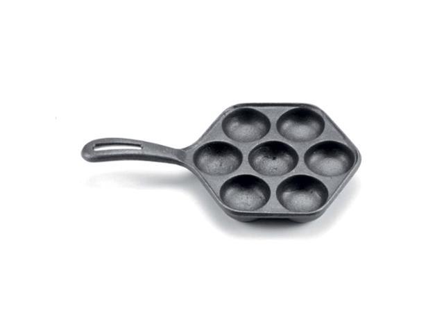 Norpro Cast Iron Stuffed Pancake Pan Munk/Aebleskiver 2' / 5cm diameter Black