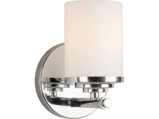 Forte Lighting 5105-01-05 Bath Vanity with Satin Opal Glass Shades Chrome