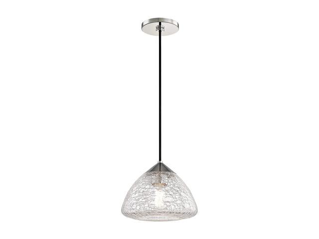 Mitzi H216701S-PN Maya - One Light Small Pendant Polished Nickel Finish with Clear Crackle Glass
