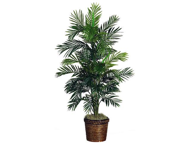 Nearly Natural 5263-0308 56in Areca Palm Silk Tree with Basket Green10' x 10' x 48'