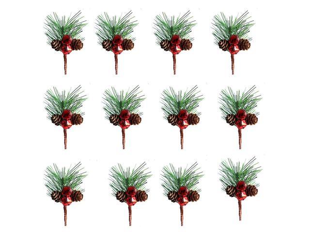 MUFEN Artificial Pine Picks Small Branches for Christmas Holiday Package Decoration (A)