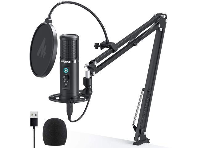 USB Microphone Zero Latency Monitoring MAONO AU-PM422 192KHZ/24BIT Professional Cardioid Condenser Mic with Touch Mute Button and Mic Gain Knob for