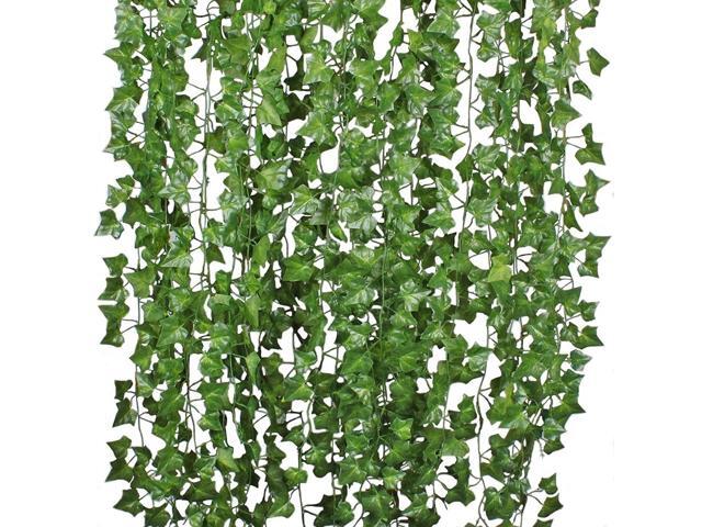 DearHouse 12 Strands Artificial Ivy Leaf Plants Vine Hanging Garland Fake Foliage Flowers Home Kitchen Garden Office Wedding Wall Decor 84 Feet
