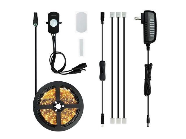 Sensky Motion Sensor LED Under Cabinet Lighting Kit Extendable Under Counter LED Light with Motion Sensor Power Adapter for Gun Safe Light Shelf