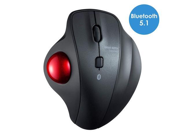 SANWA (Japan Brand) Bluetooth Wireless Ergonomic Trackball Mouse Silent Noiseless Optical Mice (600/800/1200/1600 DPI Washable 34mm trackball)
