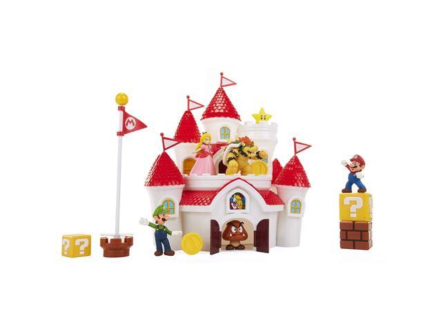 Nintendo Super Mario Deluxe Mushroom Kingdom Castle Playset with 5 25' Articulated Action Figures & 4 Accessories (Includes Mario Luigi Princess