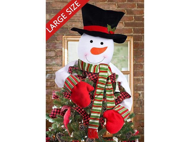 luck sea Christmas Tree Topper Snowman Hugger - Xmas/Holiday/Winter Wonderland Party Decoration Ornament Supplies