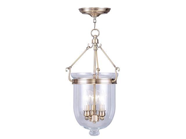 Livex Lighting 5063-01 Jefferson 3-Light Hanging Lantern Antique Brass