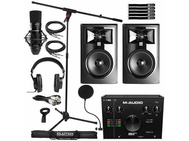 Home Recording M-Audio Air 912 Interface Mic Headphones & 306PMKII Speakers