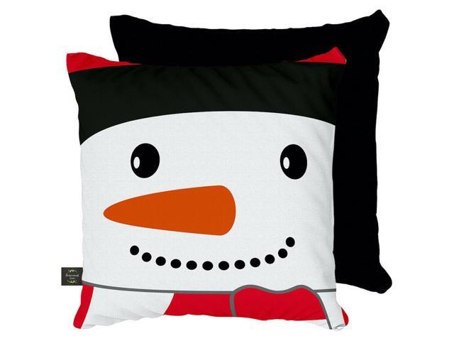 Snowman Winter Decorative Pillow Snowman Face Indoor Outdoor 17' x 17'