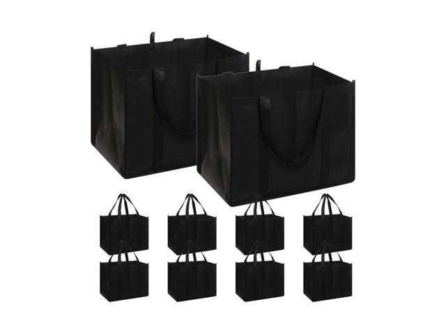 Set of 10 Reusable Grocery Bags Extra Large Super Strong Heavy Duty Shopping
