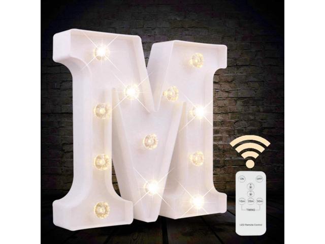 Obrecis LED Letter Lights White Marquee Letters Alphabet Light Up Sign with Diam