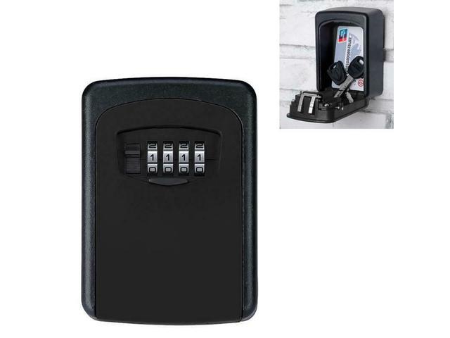 AMZER Wall-hanging Key Storage Box with Metal 4-Digit Password Lock - Black