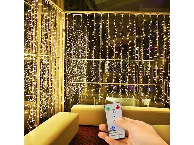 Kohree LED Curtain Lights Hanging Wedding Light Remote Control Outdoor Indoor I