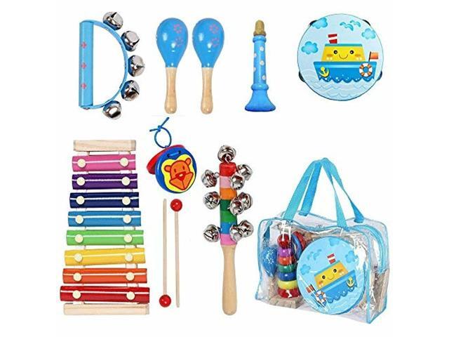Kids Musical Instruments Set Toddler Education Learning Playing Toy Playset Blue