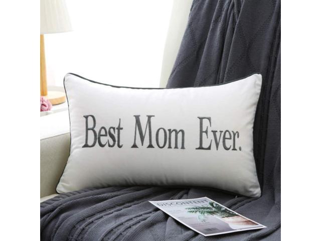 Sanmetex Mothers Gift Best Mom Ever 12 X 20 Inch Decorative Lumbar Pillow Case f