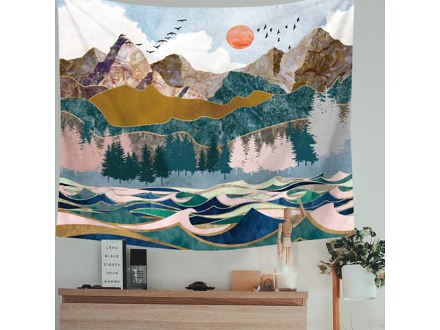 Indusleaf Psychedelic Mountain Forest Tapestry - Large Tapestry Wall Hanging for
