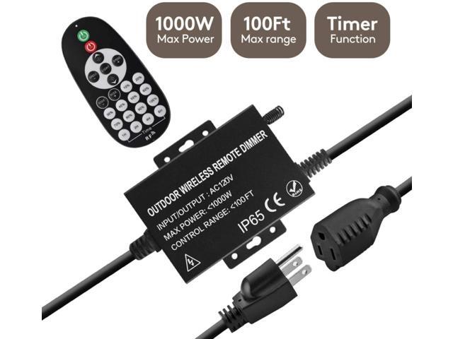 1000W Wireless RF Outdoor Dimmer Switch Outdoor Dimmer Remote Control Dimming C
