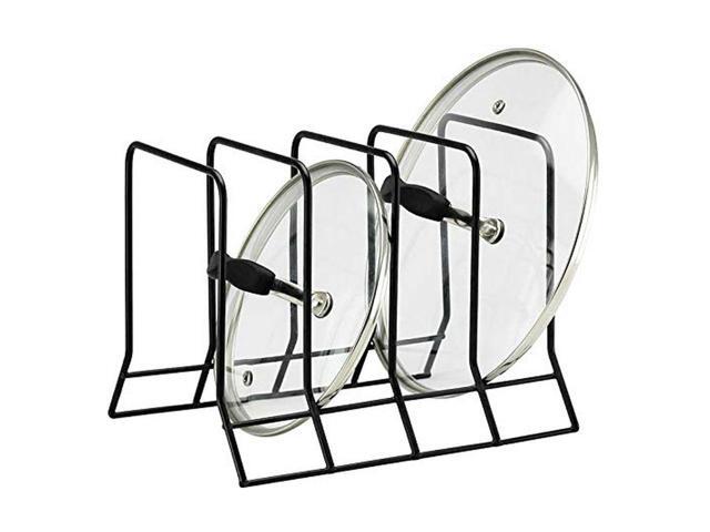 Kitchen Bakeware Pot Lid Rack Holder Organizer (Black)