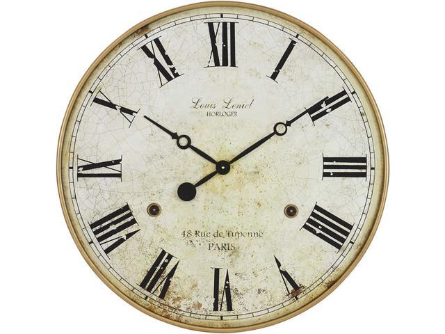 Golden-brown Frame Fetal and Composite Wood Roman Numeral Large Wall Clock