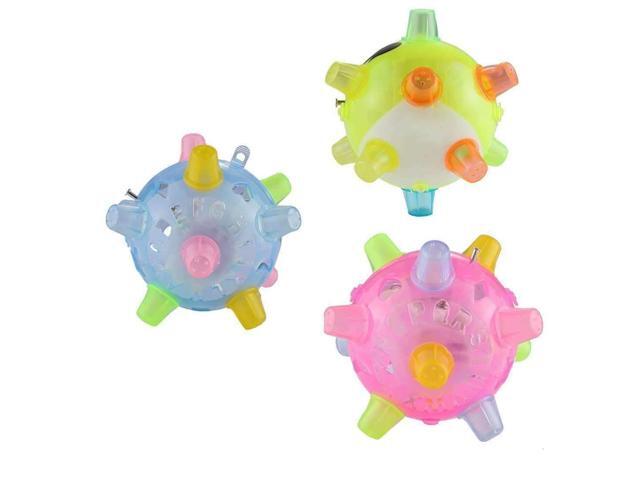 3PCS Funny Flashing Bouncing Ball LED Light Dancing Music Ball Toys Random Color