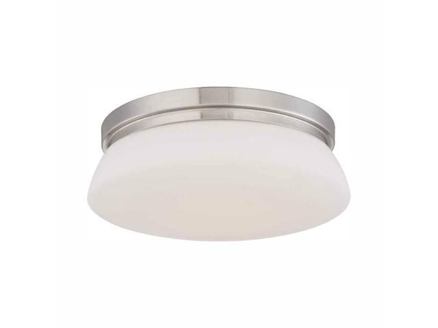 Hampton Bay 13 in Brushed Nickel LED Flush Mount w/ Opal Glass
