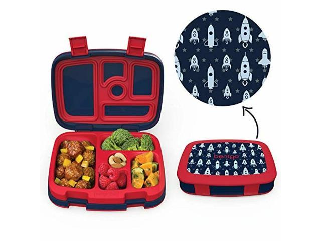 Kids Bento Lunch Box 5 Compartment BPA Free Leak Proof Food Storage Rocket New