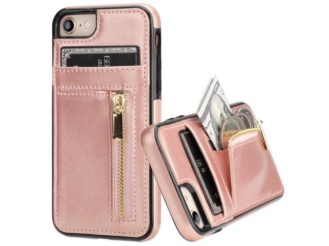 KIHUWEY iPhone 7 iPhone 8 iPhone SE 2020 Case Wallet with Card Holder, iPhone 7 Case Slim Zipper Purse Wallet Case Leather Shockproof Protective. (921465693913 Electronics Communications Telephony Mobile Phone Cases) photo