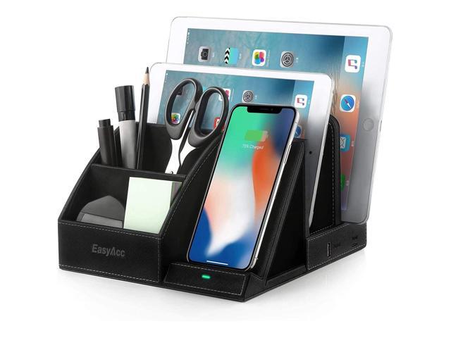 EasyAcc Fast Wireless Charger Desk Organizer USB Charging Station Multi-Device iPhone iPad Tablet Charging Station Dock Stand Induction Charger