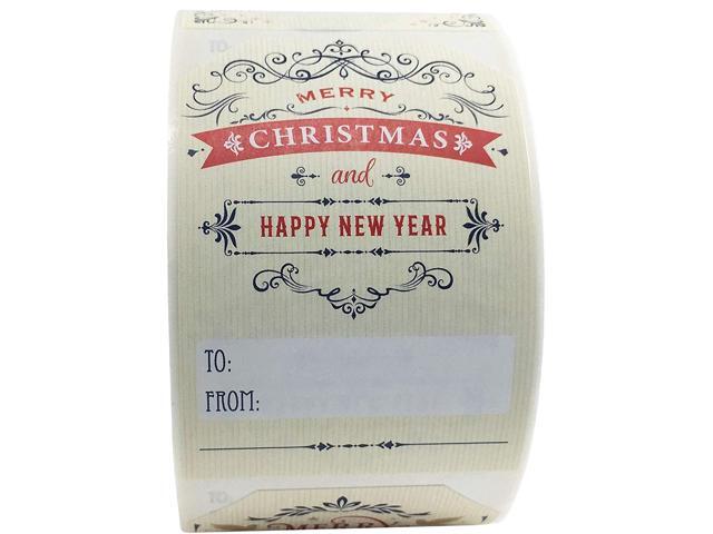 Antique Style Gift Tags Holiday Present Stickers 2 x 3 Inch 100 Total Adhesive Labels