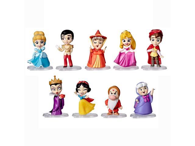 Disney Princess Comics Adventure Discoveries Collection Doll Set with 9 Figures Bases Display Castle and Case Toy for Girls 3 and Up