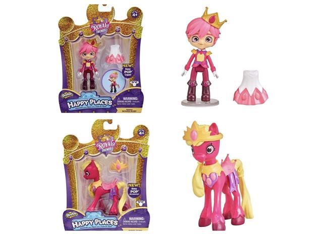 HAPPY PLACES Shopkins Royal Trends Prince Rowen Ruby and Royal Ruby Horse Bundle