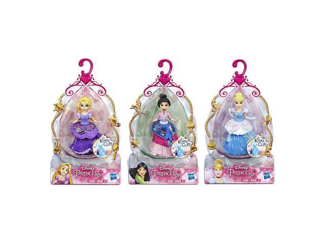 Disney Princess Royal Clips Small Doll Multipack Rapuzel Mulan Cinderella